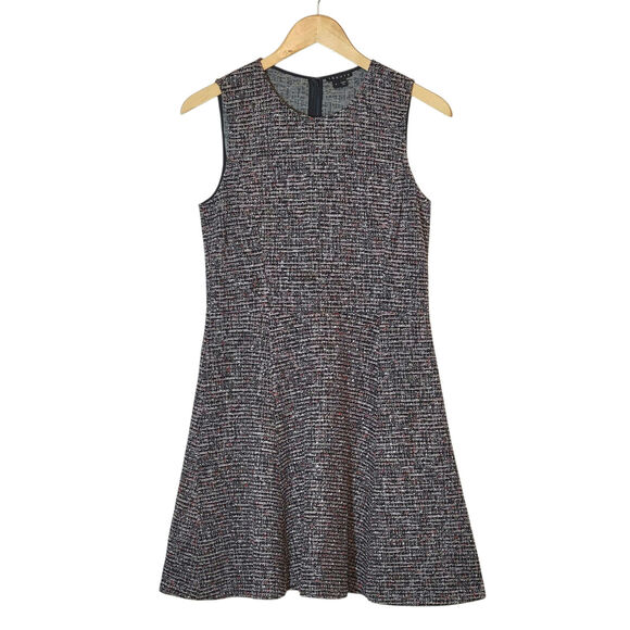 Theory Tillora Tweed Fit and Flare Mini Dress Multicolor Sleeveless Chic Size 6 - Picture 1 of 14